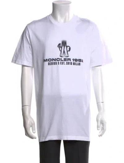 Pre-owned Moncler Genius Graphic Print Crew Neck T-shirt In White