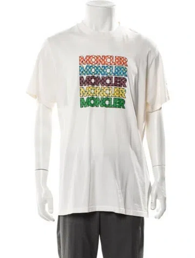 Pre-owned Moncler Genius Graphic Print Crew Neck T-shirt In White