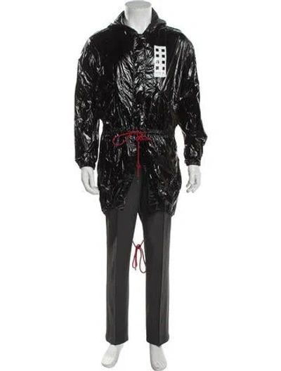 Pre-owned Moncler Genius Graphic Print Parka W/ Tags In Black