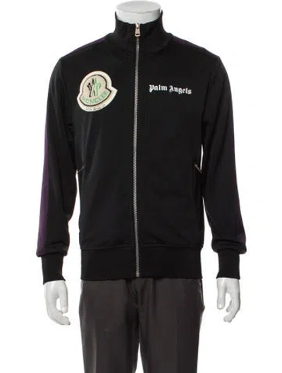 Pre-owned Moncler Genius Graphic Print Windbreaker In Black