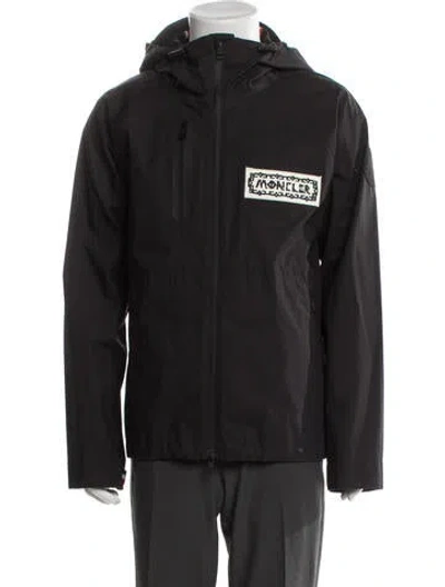 Pre-owned Moncler Genius Graphic Print Windbreaker In Black