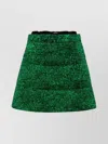 Moncler Genius High Waist A-line Skirt Textured Fabric In Green