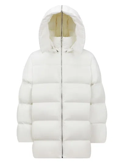 Moncler Genius Hooded Cyclopic Coat In White
