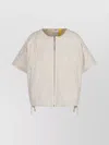 Moncler Genius Hooded Short Sleeve Quilted Drawstring Jacket In White