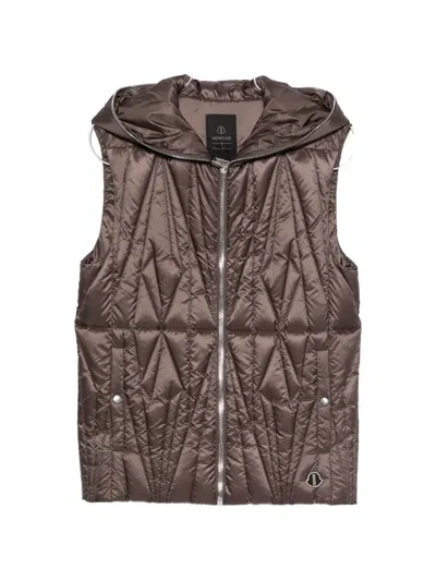 Moncler Genius Hooded Ziplock Vest In Brown