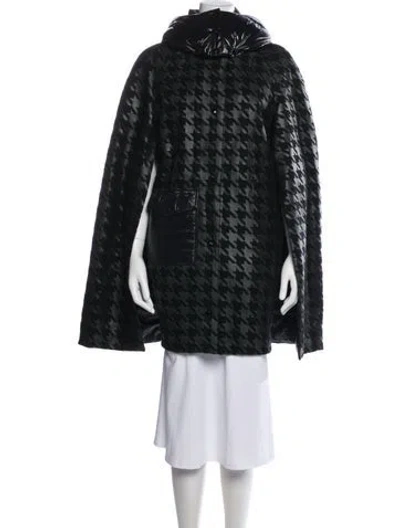Pre-owned Moncler Genius Houndstooth Print Down Jacket W/ Tags In Black