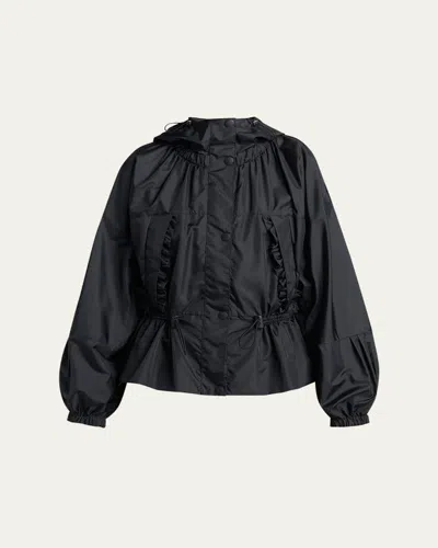 Moncler Genius Imaginaire Canvas Short Parka In Black