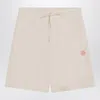 Moncler Genius Cotton Shorts With Elastic Waistband And Back Pocket In Neutral