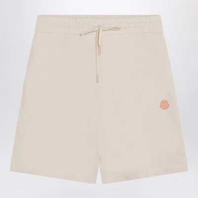 Moncler Genius Cotton Shorts With Elastic Waistband And Back Pocket In Neutral