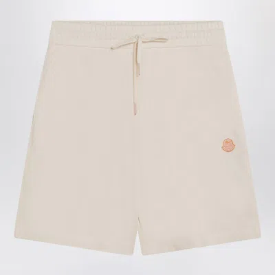 Moncler Genius Ivory White Cotton Shorts In Neutral