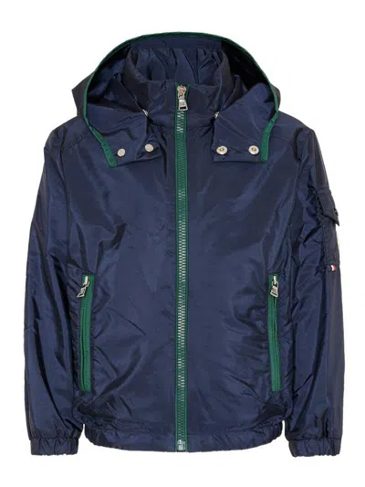 Moncler Genius Kids' Jacket With Hood And Zip In Blue