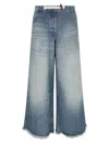 Moncler Genius Wide Leg Frayed Hem Trousers With Pockets In Blue