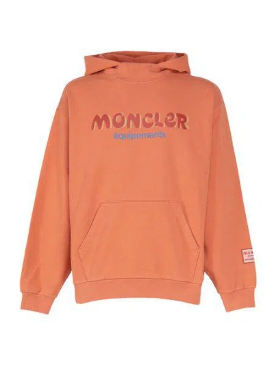 Moncler Genius Green Fleece Sweatshirt In Orange