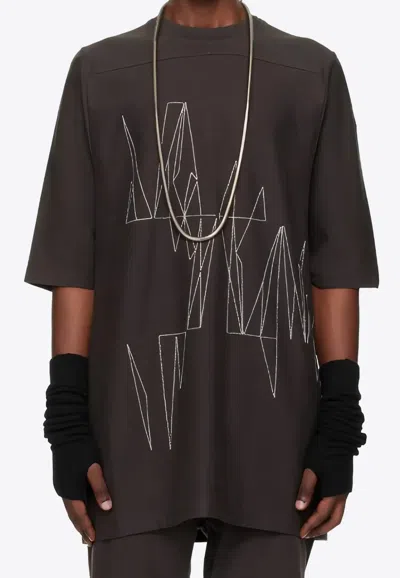 Moncler Genius Jumbo Geometric Stitch T-shirt In Black