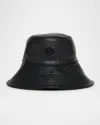 Moncler Genius X Ee72 By Edward Enninful Leather Bucket Hat In Black