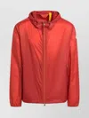Moncler Genius Lightweight Windbreaker Coat With Hood In Red