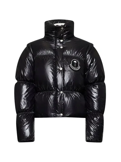Moncler Genius Women's Lightweight Padded Cropped Black Nylon Jacket