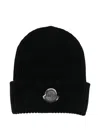 Moncler Genius Logo Wool Beanie In Black