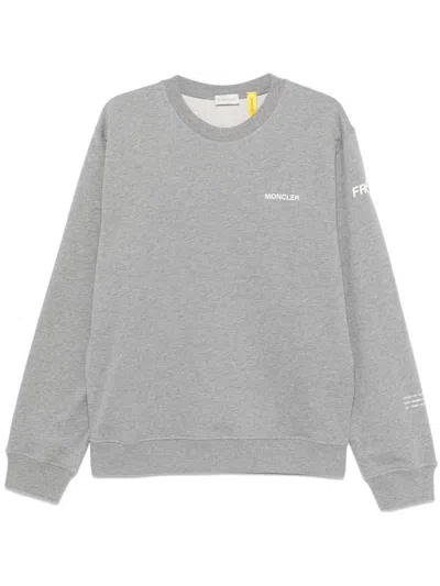 Moncler Genius Maxi Logo Sweatshirt In Gray