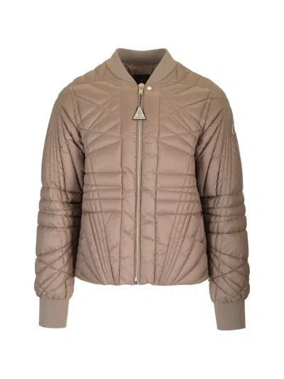 Moncler Genius Megapenta Padded Bomber Jacket In Brown