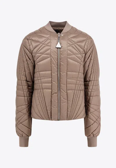 Moncler Genius Megapenta Quilted Flight Jacket In Brown