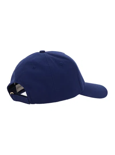 Moncler Genius Men's Cotton Baseball Cap With Front Logo Lettering In Blue