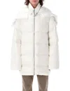 Moncler Genius Cyclopic White Down Jacket With Removable Hood And Logo Patch In Tech Fabric Man In White