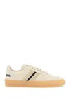 Moncler Genius Moncler X Palm Angels Natural Leather Sneakers With Black Details Monaco2 Luxury Collaboration In Beige