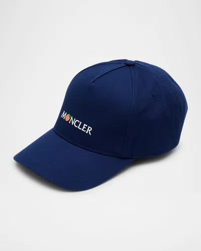 Moncler Genius Men's Tangerine Logo Embroidered Baseball Cap In Blue