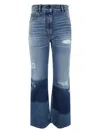 Moncler Genius Patchwork Style Jeans Moncler X Palm Angels In Blue