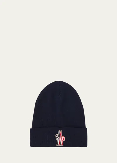 Moncler Genius Genius Virgin Wool Rib-knit Beanie In Navy