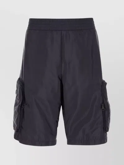 Moncler Genius Mercedes Benz Bermuda Shorts With Elastic Waistband In Blue