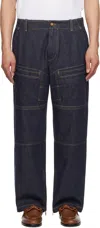 Moncler Genius Mercedes-benz By Nigo Blue Paneled Jeans In 77a Blue Denim