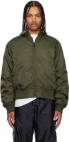 Moncler Genius Mercedes-benz By Nigo Khaki & Orange Neper Down Bomber Jacket In 833 Urban Olive Gree