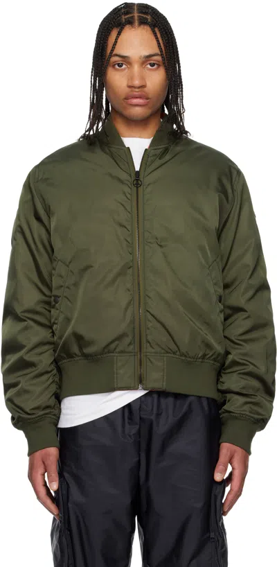 Moncler Genius Mercedes-benz By Nigo Khaki & Orange Neper Down Bomber Jacket In 833 Urban Olive Gree