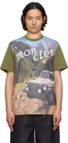 Moncler Genius T-shirt With Moncler X Mercedes-benz By Nigo Print In 816 Winter Moss