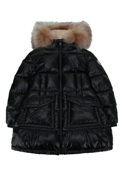 Moncler Genius Moncler Jr Aruna Long Parka Jacket For Kids In Black
