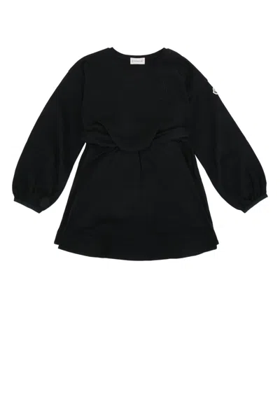 Moncler Genius Moncler Jr Belted Puff-sleeve Dress In Black