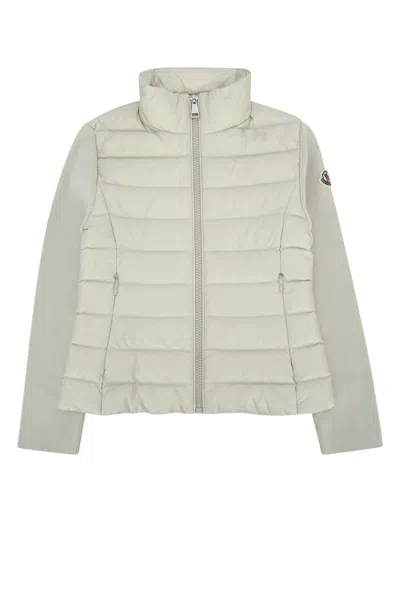 Moncler Genius Moncler Jr Mini Wool-blend Cardigan With Collared Front In Neutral