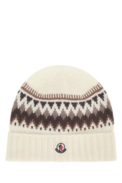 Moncler Genius Moncler Jr Hat Jacquard Knit Winter Hat In Cream