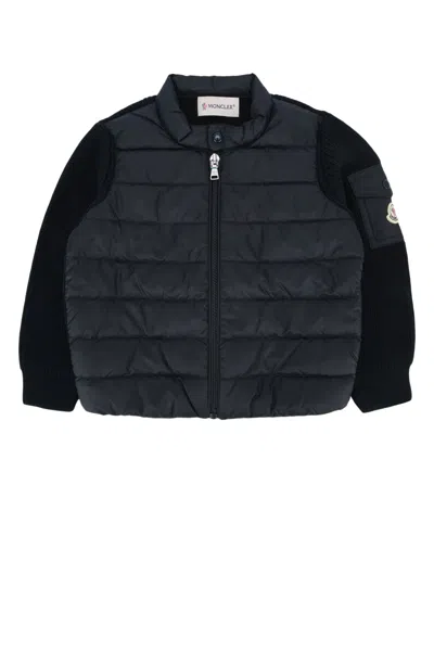 Moncler Genius Moncler Jr Kids Cardigan With Collar Detail In Black