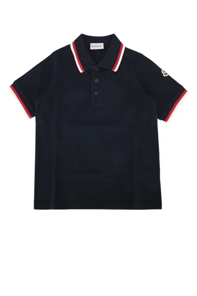 Moncler Genius Moncler Jr Kids Cotton Polo Shirt In Black