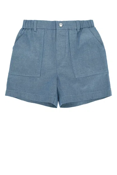 Moncler Genius Moncler Jr Kids Cotton Shorts In Blue