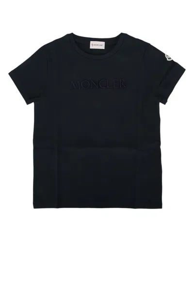 Moncler Genius Moncler Jr Logo-embroidered T-shirt In Black