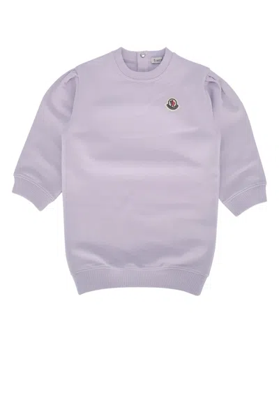 Moncler Genius Moncler Jr Kids Cotton-blend Dress With Stretch In Purple
