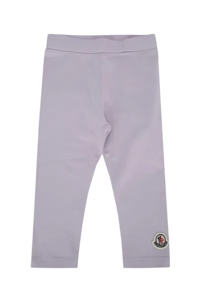 Moncler Genius Moncler Jr Kids Cotton-blend Leggings With Stretch In Purple