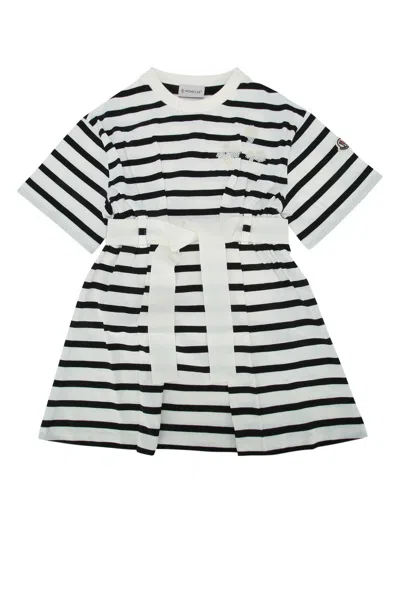 Moncler Genius Moncler Jr Striped Cotton-viscose Dress In Black