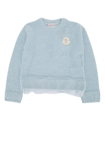 Moncler Genius Moncler Jr Kids Crew Neck Knit Sweater In Blue
