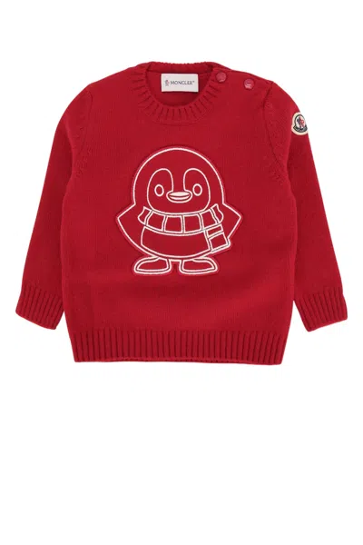 Moncler Genius Moncler Jr Kids Crew Neck Knit Sweater In Red