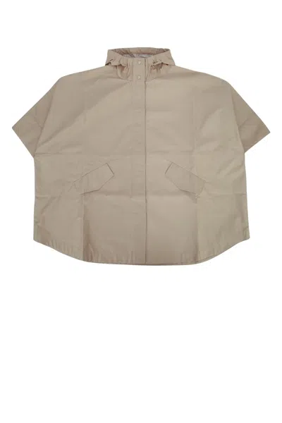 Moncler Genius Moncler Jr Kids Knit Cape In Beige